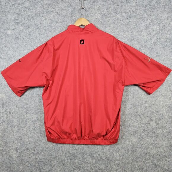Footjoy Dryjoys Golf Rain Jacket Red Size L Short Sleeve Talking‎ Stick Logo - Picture 14 of 16